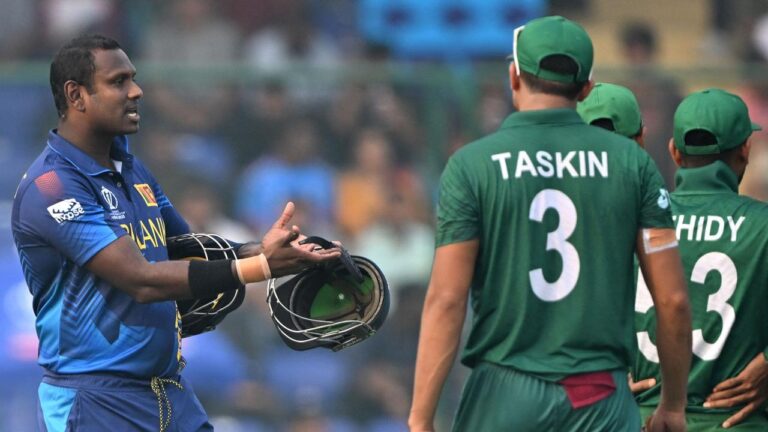 ODI World Cup 2023 SL vs BAN: Mathews time out