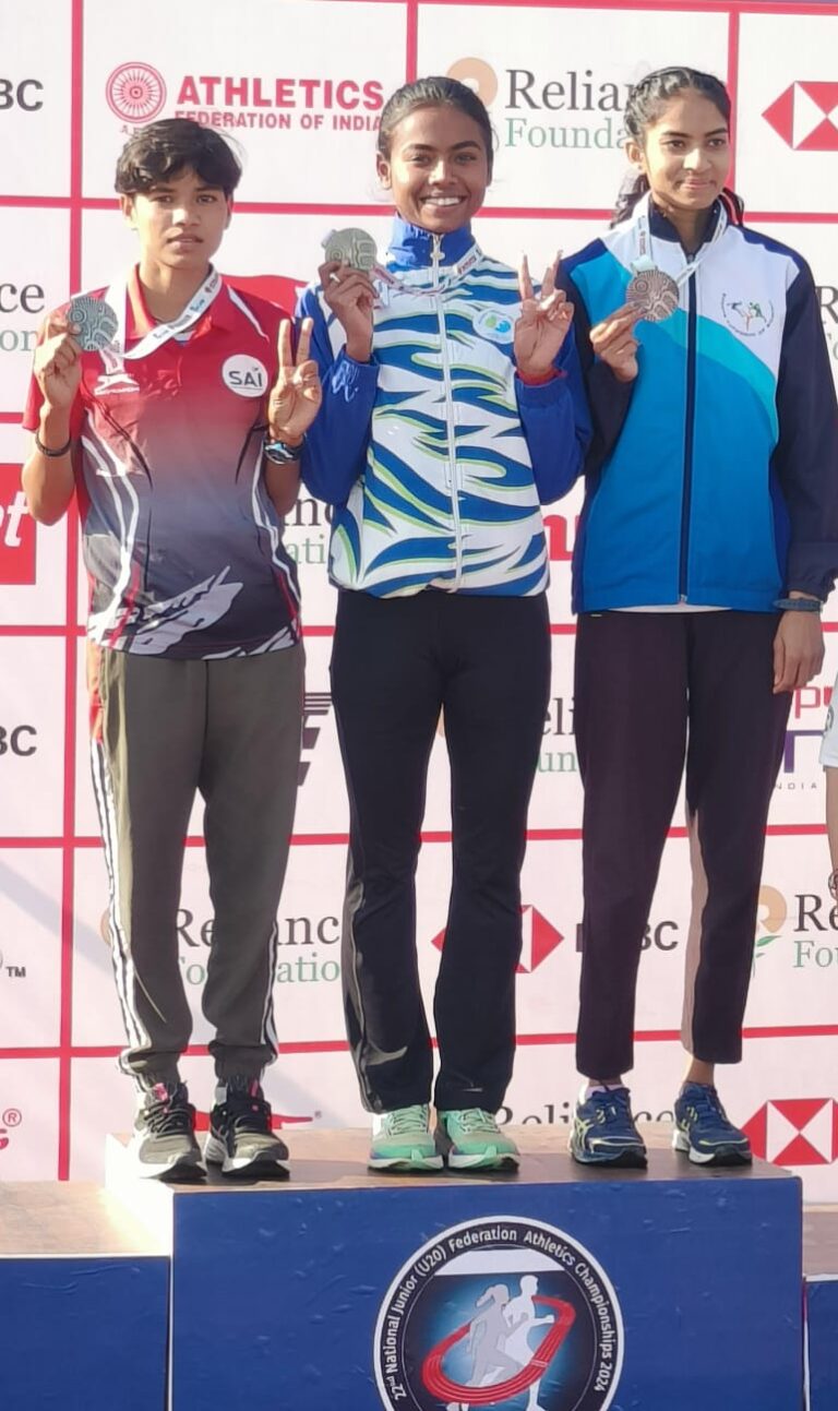 Junior Federation Athletics: रबीन्द्रनाथ टैगोर विश्वविद्यालय की एकता डे ने 5000 मीटर में जीता गोल्ड