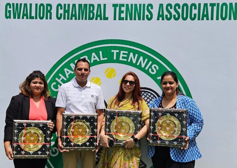 Gwalior में सीनियर टेनिस खिलाड़ियों को मिला सम्मान