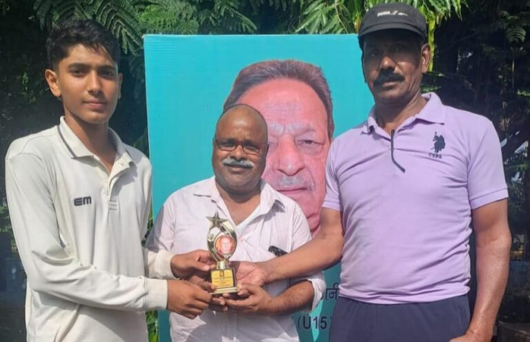 जी एस पठानिया मेमोरियल क्रिकेट टूर्नामेंट : अनय जैन के दोहरे प्रदर्शन से मयंक चतुर्वेदी क्रिकेट अकादमी ने जीती