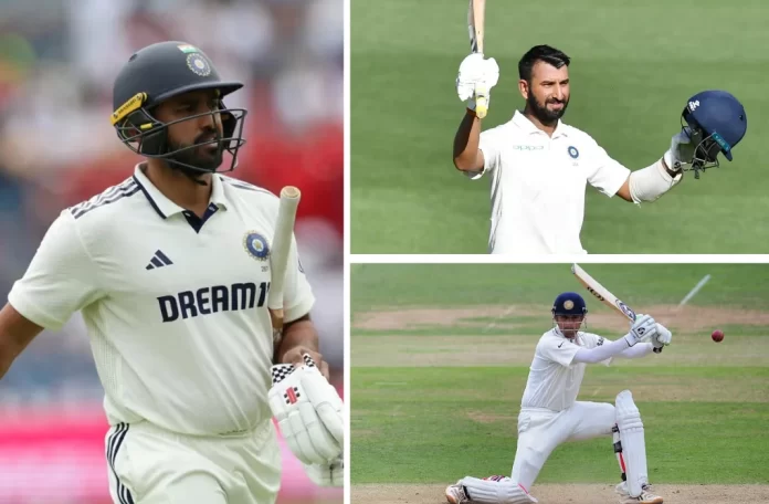 Karun Nair, Cheteshwar Pujara and Rahul Dravid