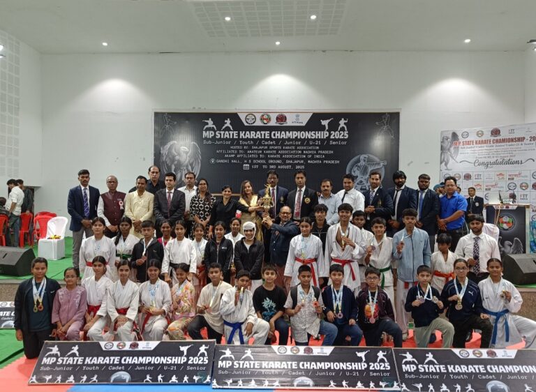 राज्य स्तरीय कराटे प्रतियोगिता का भव्य समापन, ग्वालियर पहले और भोपाल दूसरे स्थान पर रहा
