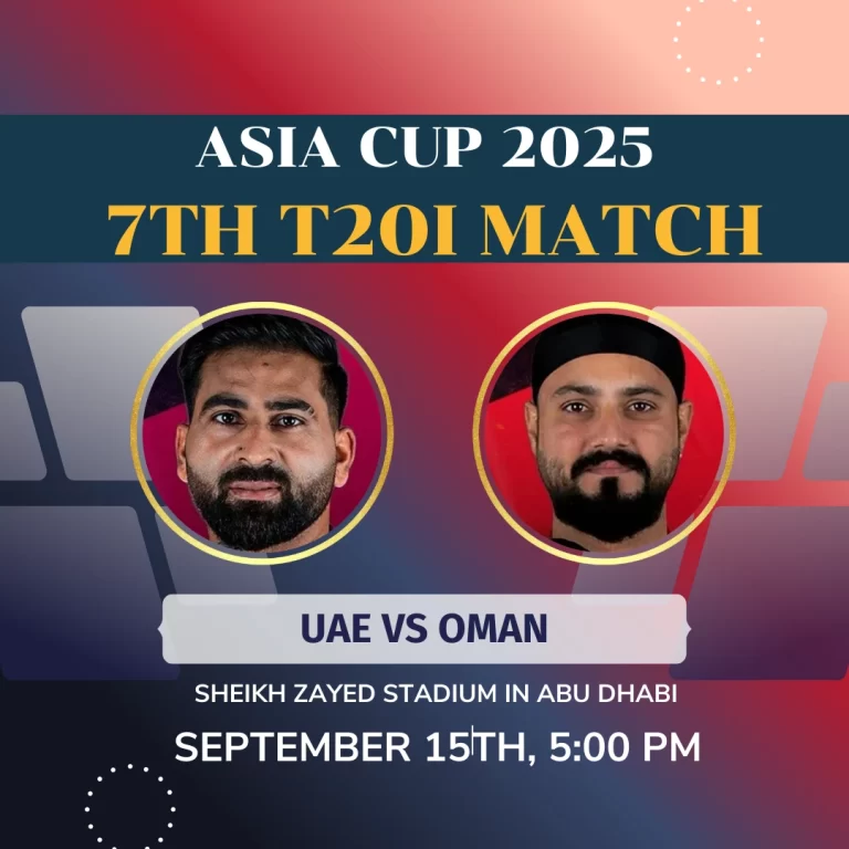 UAE vs OMAN: एशिया कप 2025 के 7वें मैच की लाइव स्ट्रीमिंग कहाँ कैसे और देखें?