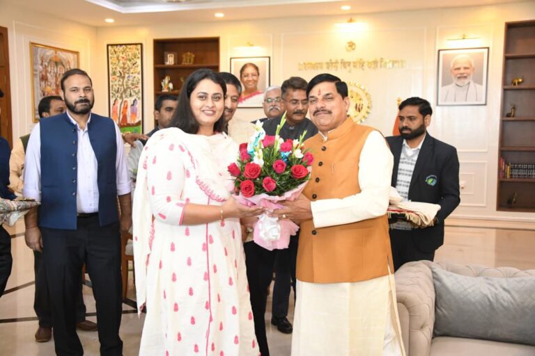 मुख्यमंत्री डॉ. मोहन यादव से बिहार की खेल मंत्री श्रेयसी सिंह की सौजन्य भेंट, मध्यप्रदेश मॉडल पर हुई चर्चा