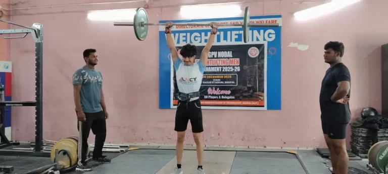 एलएनसीटी में आरजीपीवी नोडल वेटलिफ्टिंग टूर्नामेंट संपन्न, कई कैटेगरी में खिलाड़ियों ने चमक बिखेरी