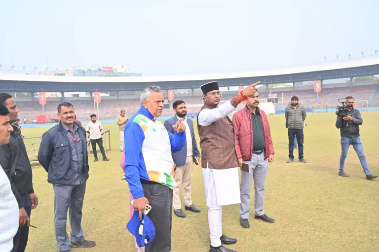 खेलो एमपी यूथ गेम्स:  राज्य स्तरीय शुभारंभ समारोह को लेकर मंत्री सारंग ने किया कार्यक्रम स्थल का निरीक्षण
