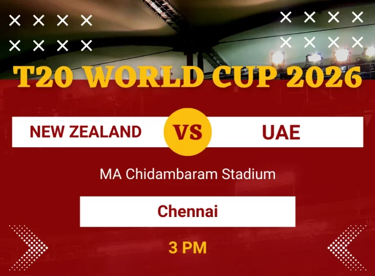 न्यूजीलैंड बनाम UAE, चेन्नई में 11वां मुकाबला; चेपॉक की स्पिन पिच पर होगी असली परीक्षा
