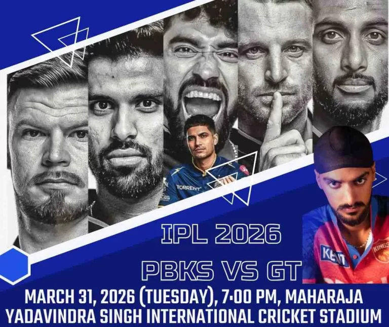 IPL 2026 PBKS vs GT मैच: हेड-टू-हेड रिकॉर्ड, संभावित प्लेइंग XI, पिच रिपोर्ट और लाइव स्ट्रीमिंग की पूरी जानकारी