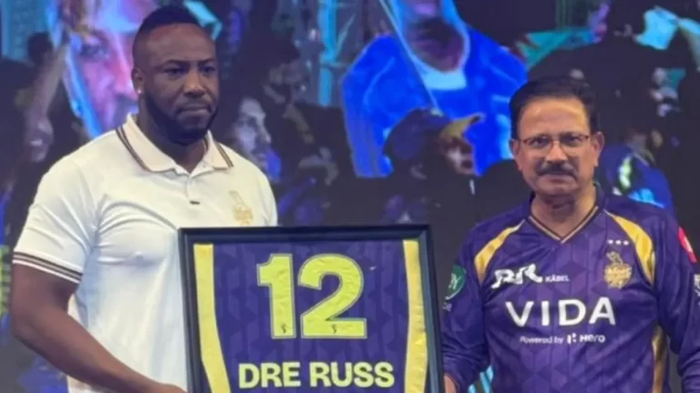 KKR ने आंद्रे रसल के सम्मान में जर्सी नंबर 12 रिटायर किया