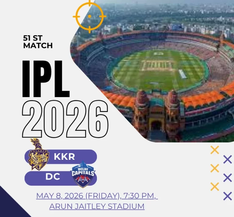 DC vs KKR IPL 2026: प्लेऑफ की जंग में भिड़ेंगे दिल्ली और कोलकाता, यहां देखें मैच से जुड़ी पूरी जानकारी