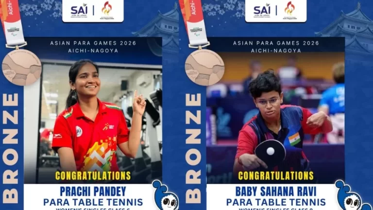 एशियन पैरा गेम्स में भारतीय पैरा टेबल टेनिस खिलाड़ियों का जलवा, 4 पदकों से रचा इतिहास