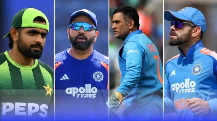 Babar Azam, Rohit Sharma, MS Dhoni, Virat Kohli