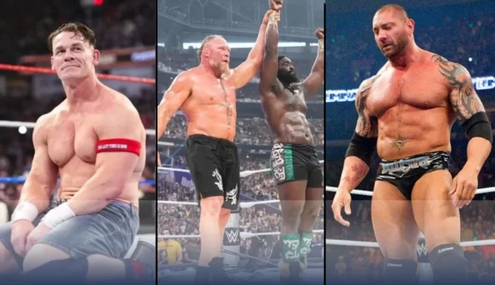 John Cena, Brock Lesnar, and Batista