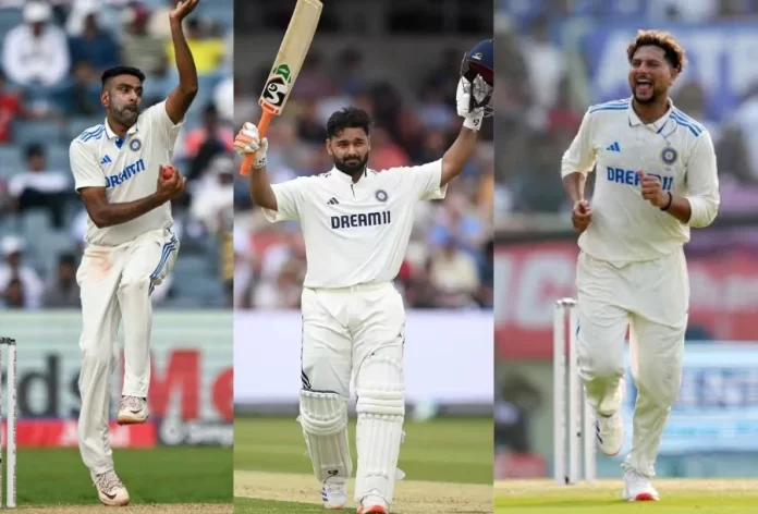 Ravichandran Ashwin, Ravindra Jadeja, and Kuldeep Yadav