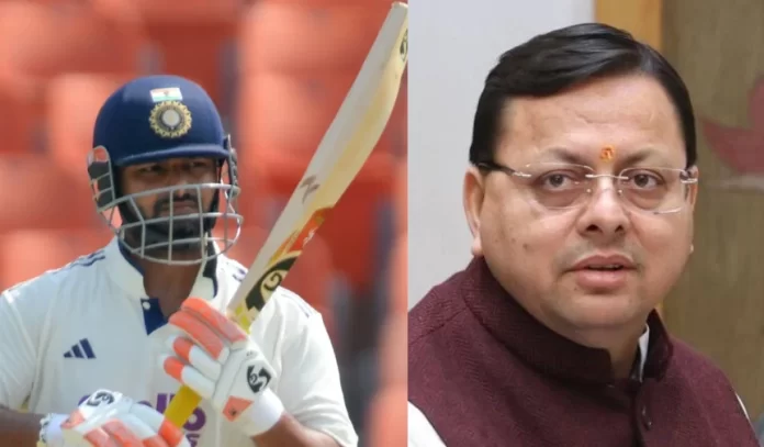 Rishabh Pant and Pushkar Singh Dhami 1