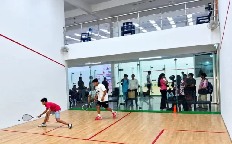 राज्य स्तरीय स्क्वैश चैंपियनशिप के क्वार्टर फाइनल में खिलाड़ियों ने दिखाया दमखम