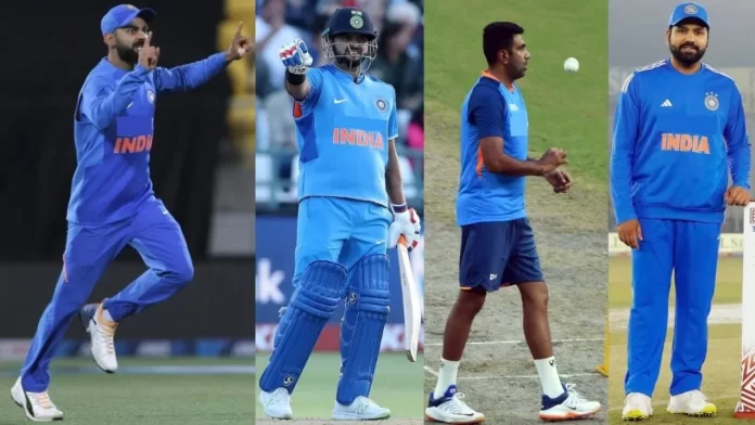 Virat-Kohli-Suresh-Raina-Ravichandran-Ashwin-Rohit-Sharma-In-T20-International-Match-For-India