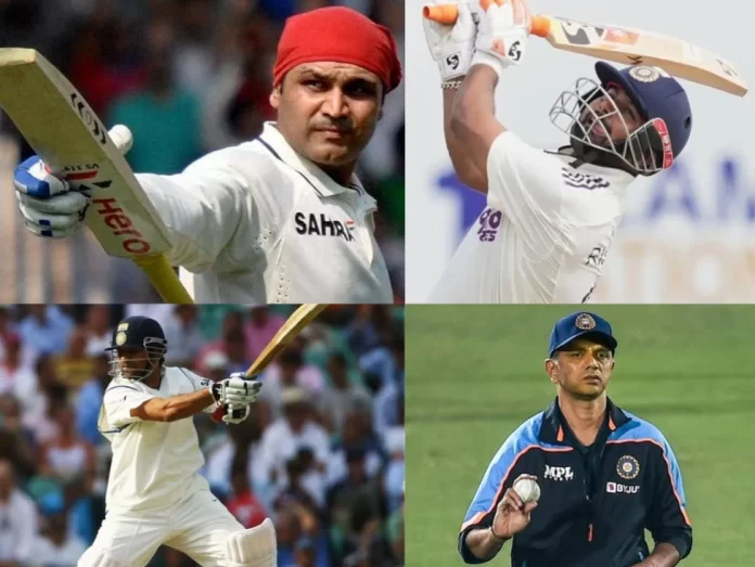 Virender Sehwag, Sachin Tendulkar, Rishabh Pant, Rahul Dravid